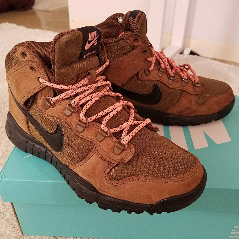 Nike sb dunks high boot, military brown boot